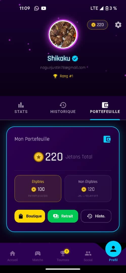 Portefeuille & Demande de Retrait